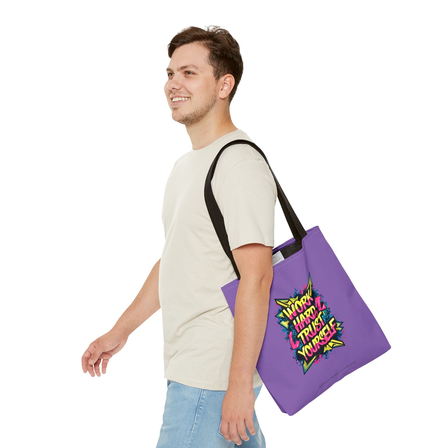 Work Hard Trust Yourself Tote Bag (AOP)