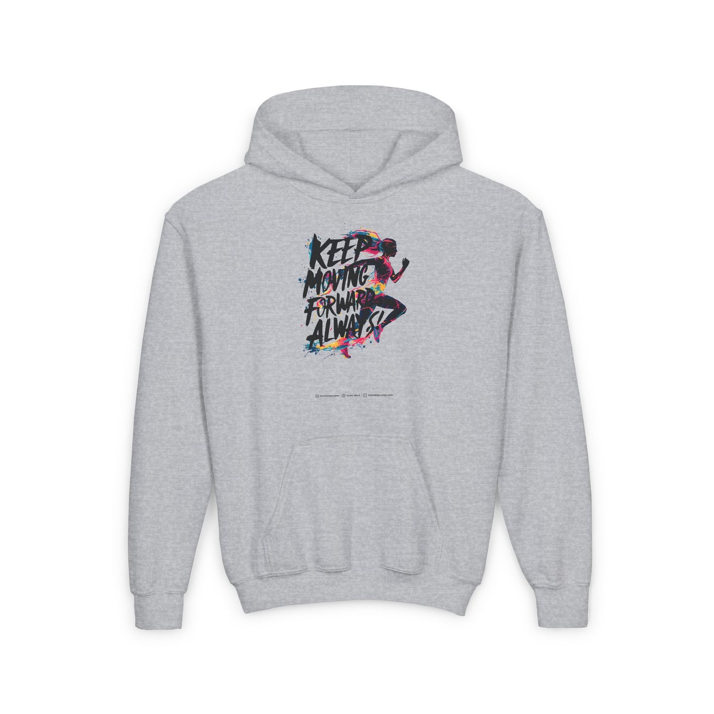 Keep Moving Forward Always Youth Heavy Blend Hooded Sweatshirt