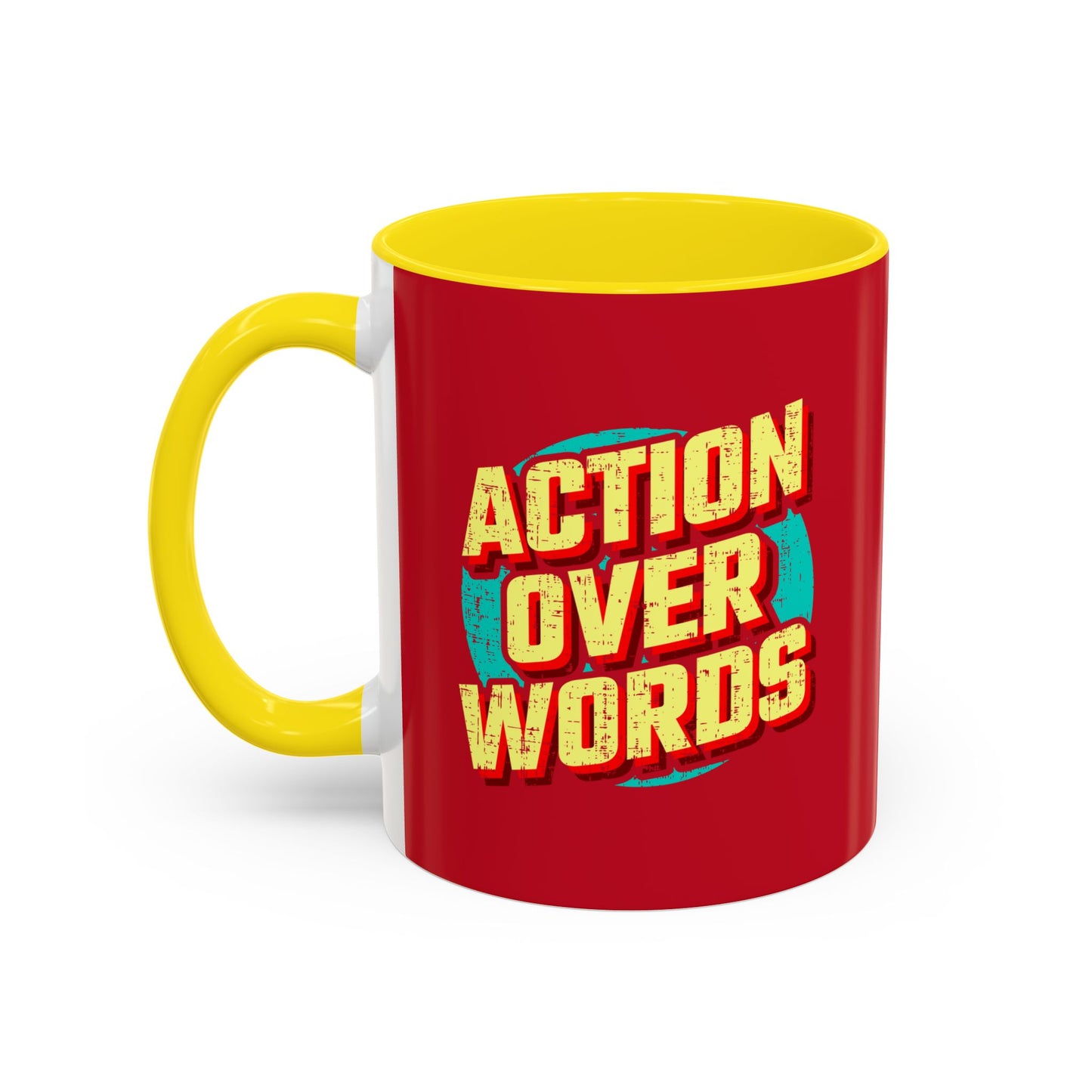 Action Over Words Accent Coffee Mug (11, 15oz)