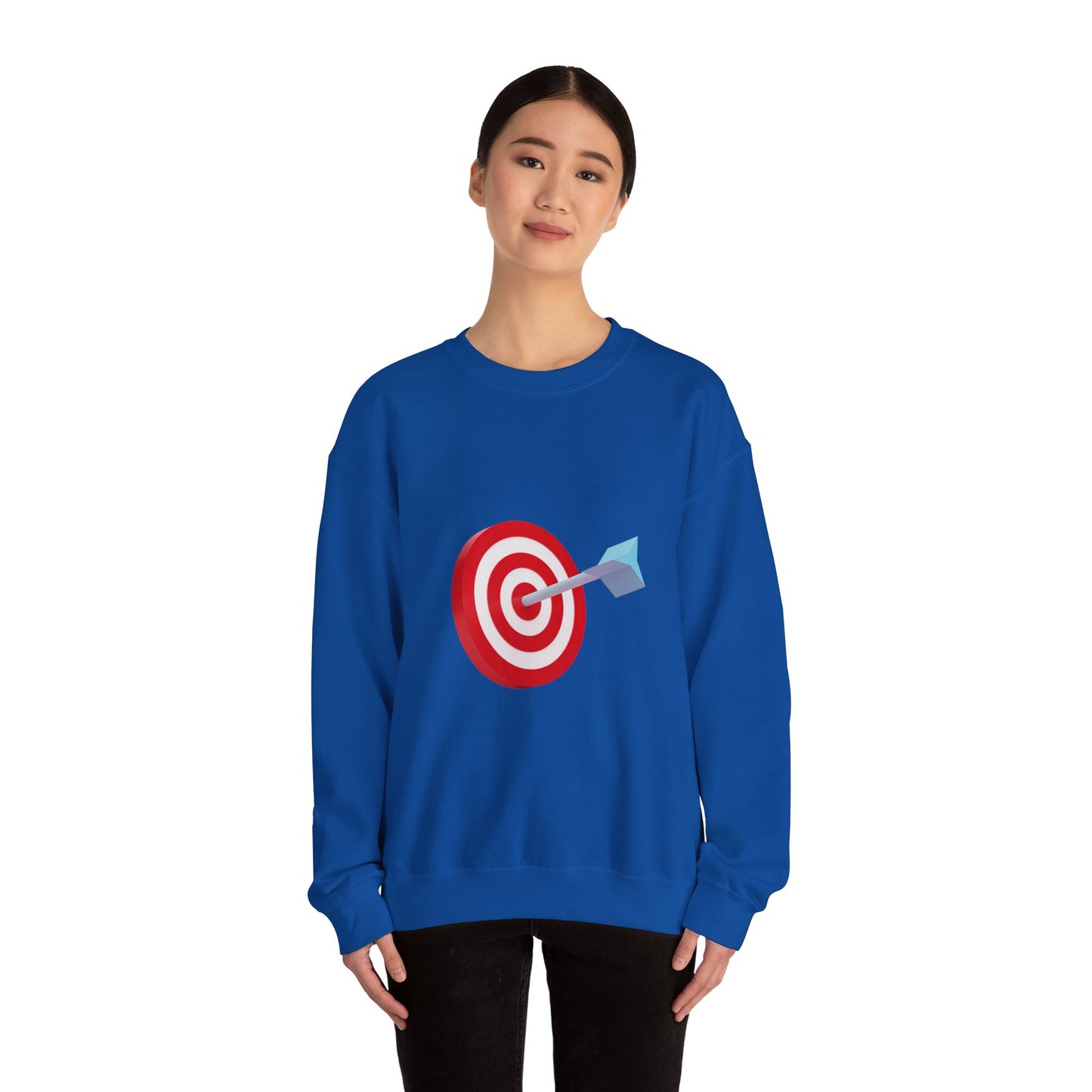 3d Render Arroe Hit The Center Of Target Or Goal Of Success Unisex Heavy Blend™ Crewneck Sweatshirt