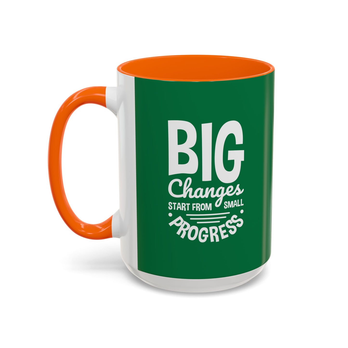 Big Changes Start From Small Progress Accent Coffee Mug (11, 15oz)