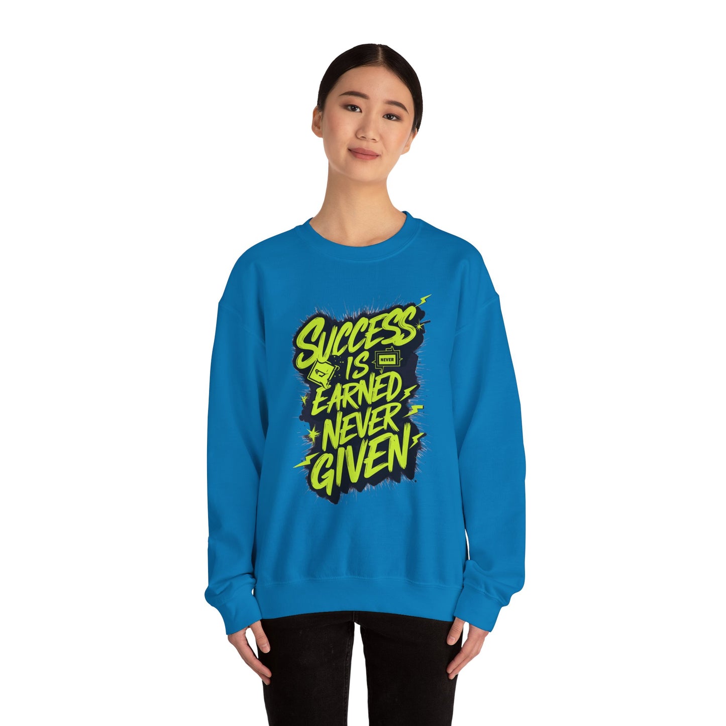 Success Is Never Earned Never Given Unisex Heavy Blend™ Crewneck Sweatshirt