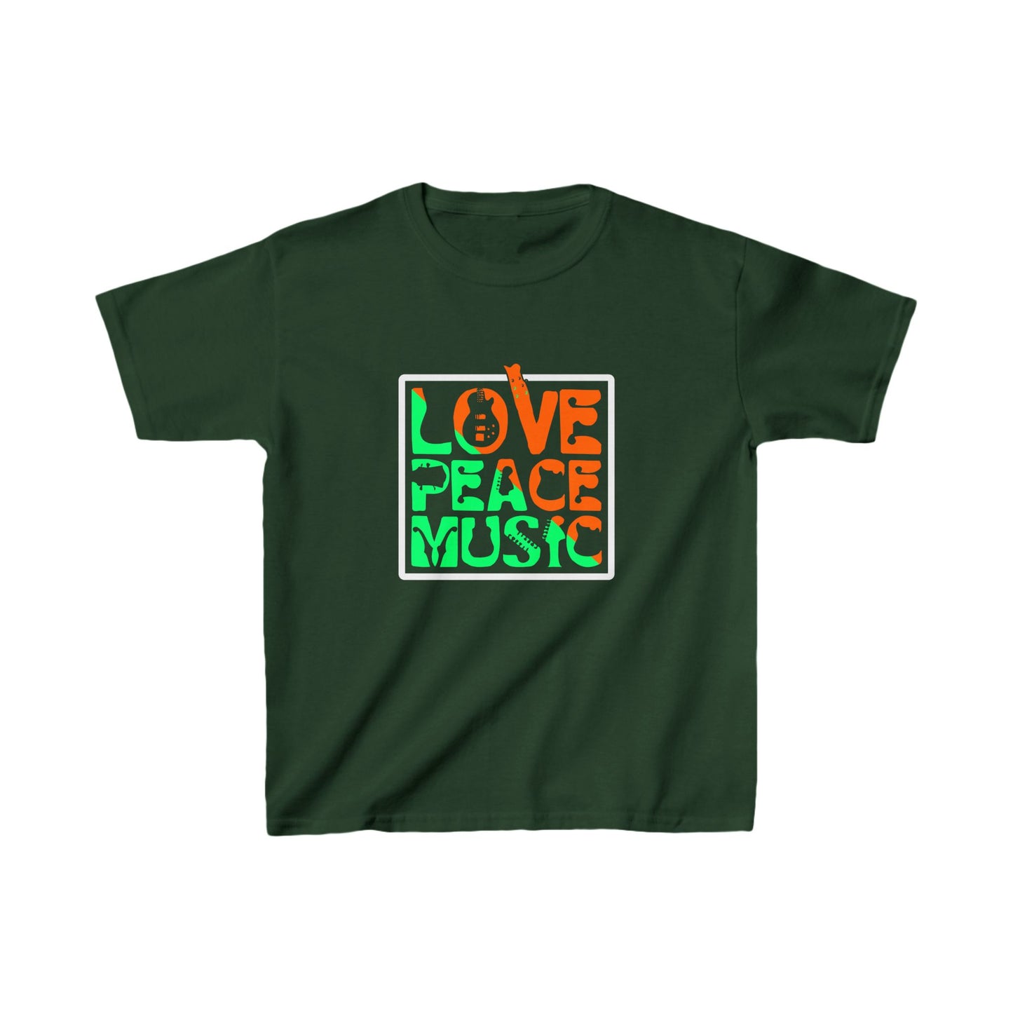 Love Peace Music Kids Heavy Cotton™ Tee