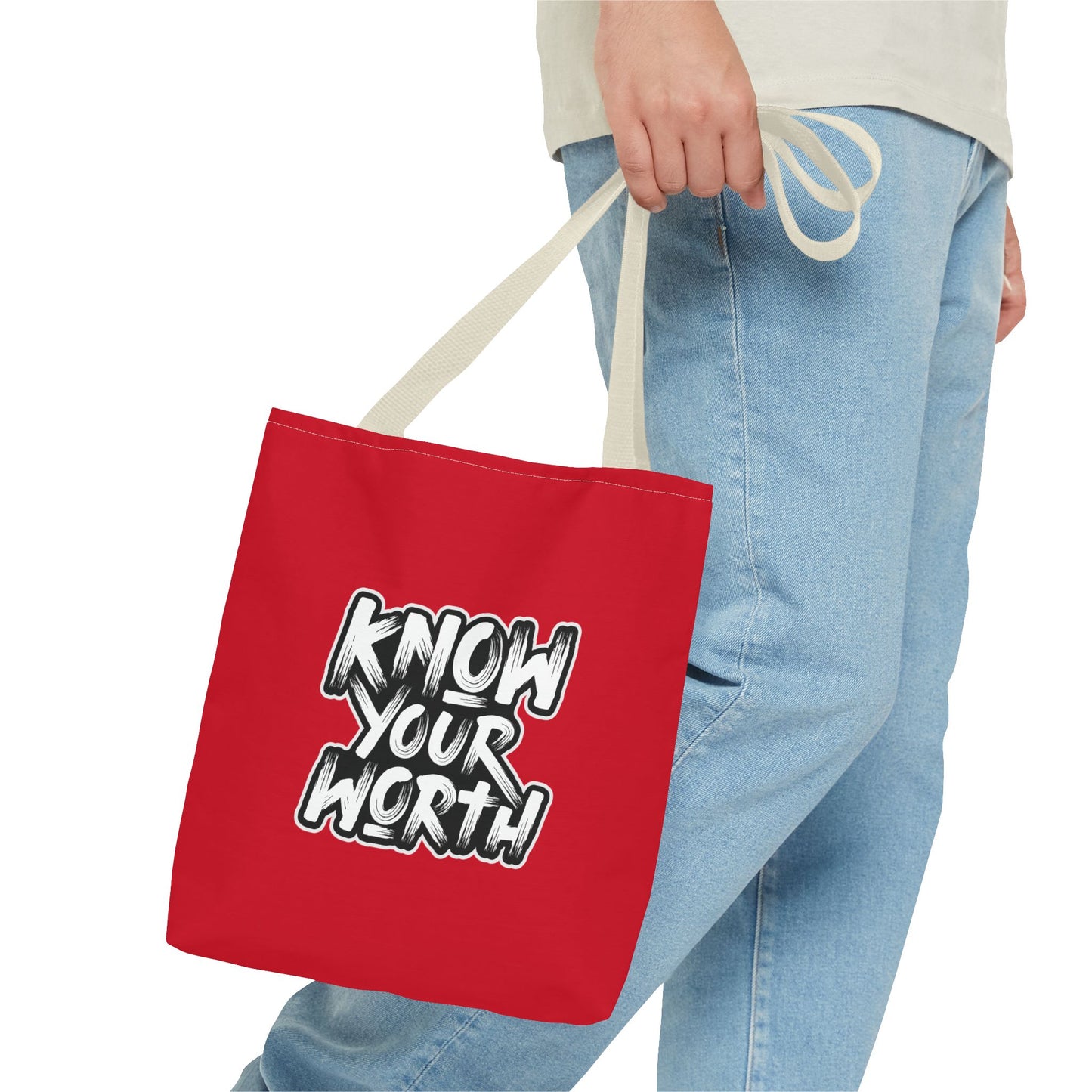 Know Your Worth Tote Bag (AOP)