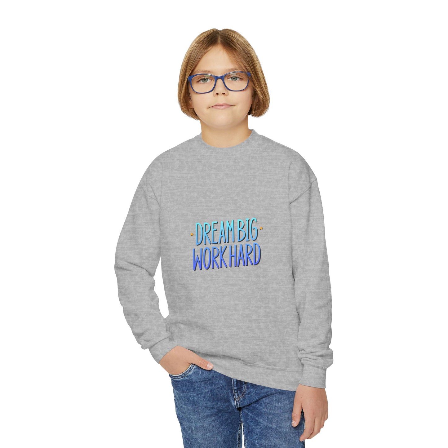 Dream Big Work Hard Youth Crewneck Sweatshirt