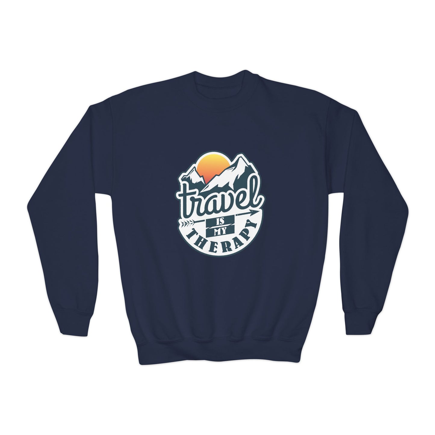 Travel Is My Therapy Youth Crewneck Sweatshirt