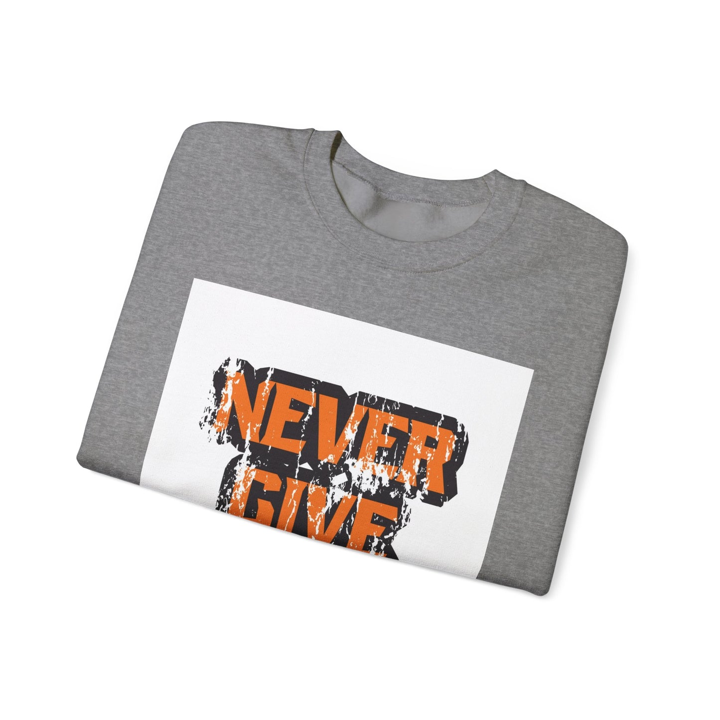Never Give Up Unisex Heavy Blend™ Crewneck Sweatshirt