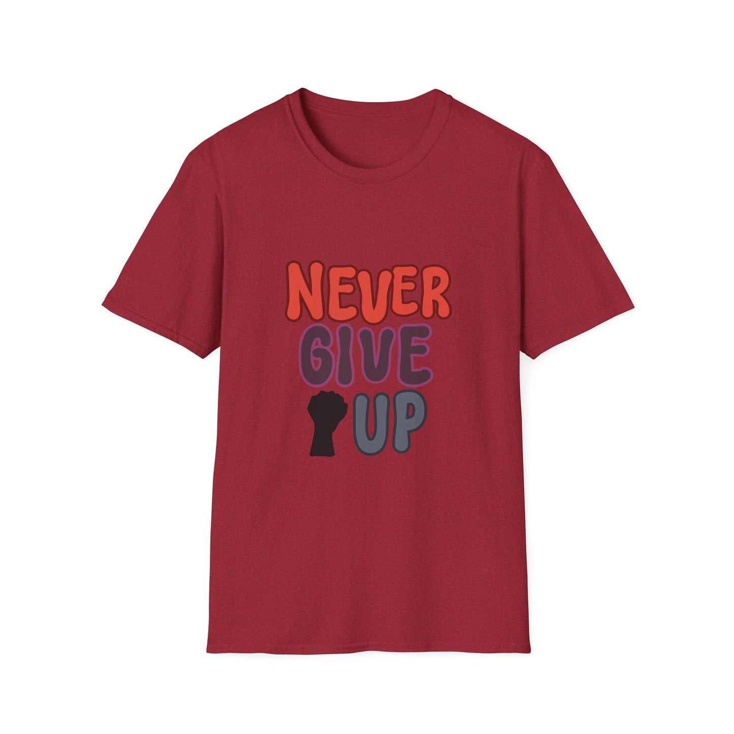 never give up Unisex Softstyle T-Shirt