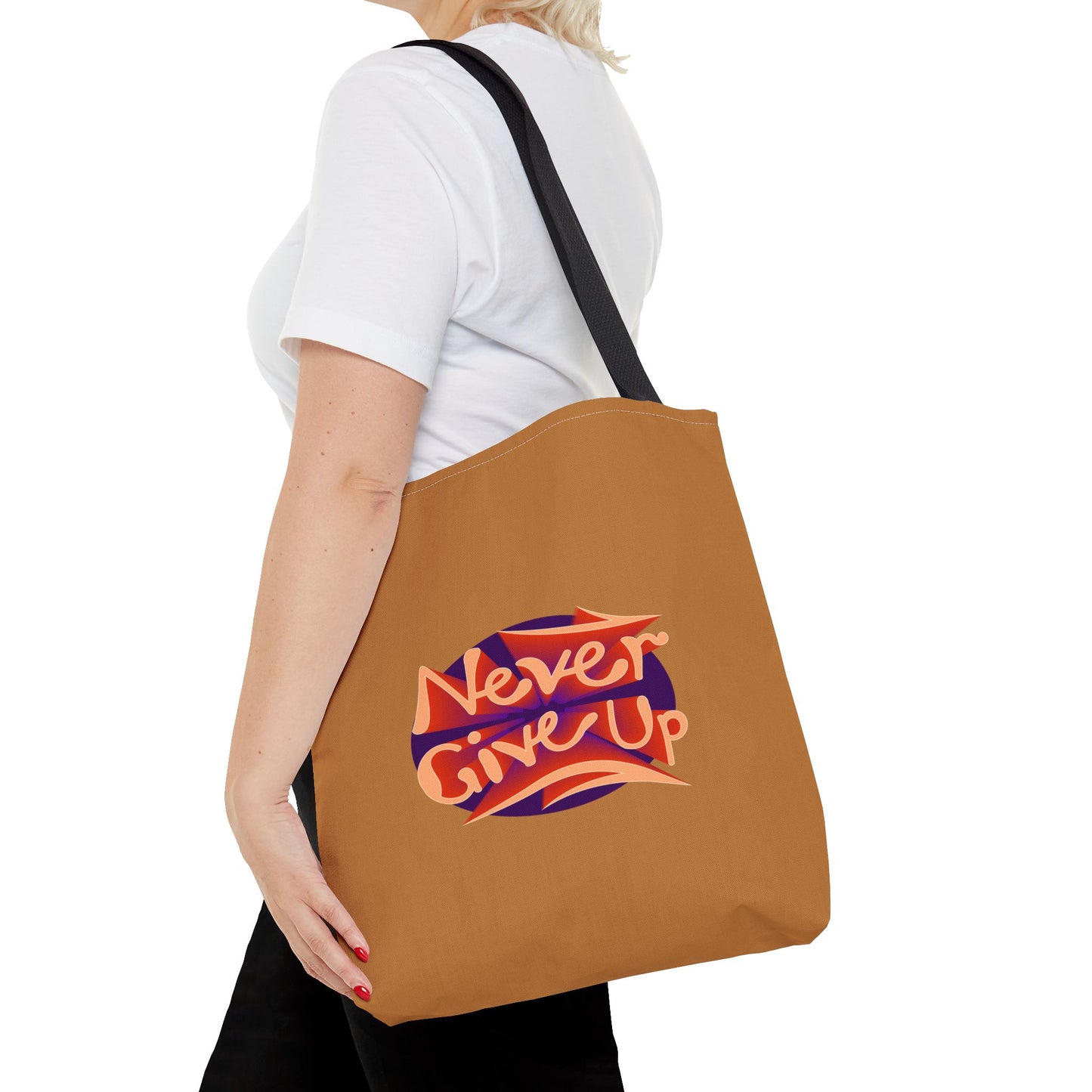 Never Give Up Tote Bag (AOP)
