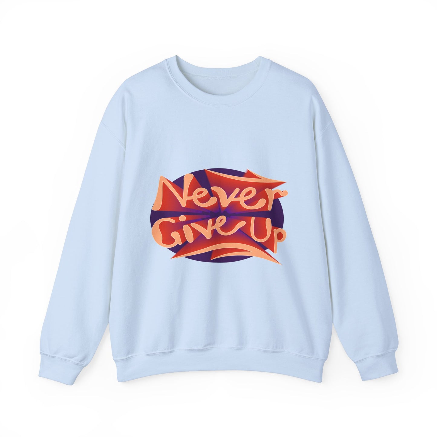 Never Give Up Unisex Heavy Blend™ Crewneck Sweatshirt