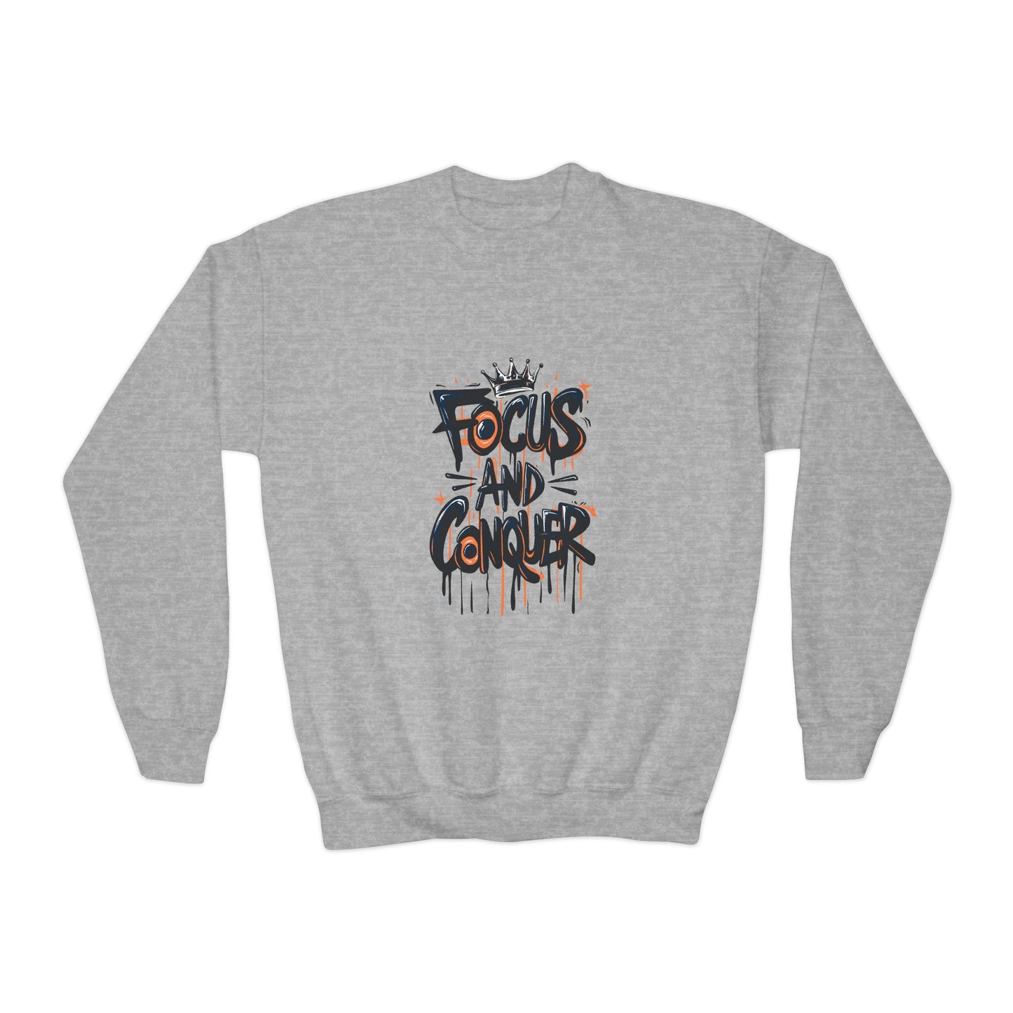 Focus And Conquer Youth Crewneck Sweatshirt