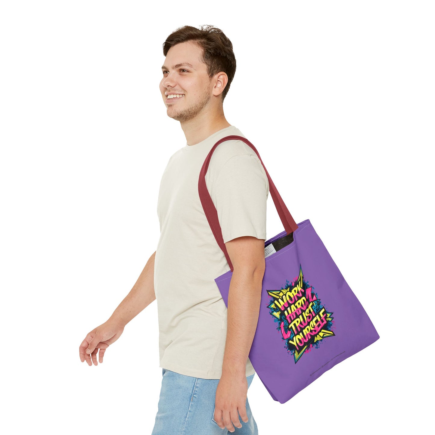 Work Hard Trust Yourself Tote Bag (AOP)