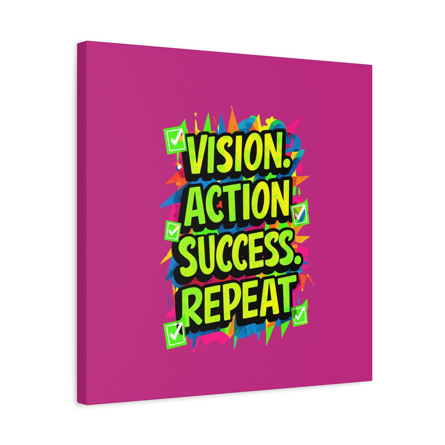 Vision Action Success Repeat Matte Canvas, Stretched, 1.25"