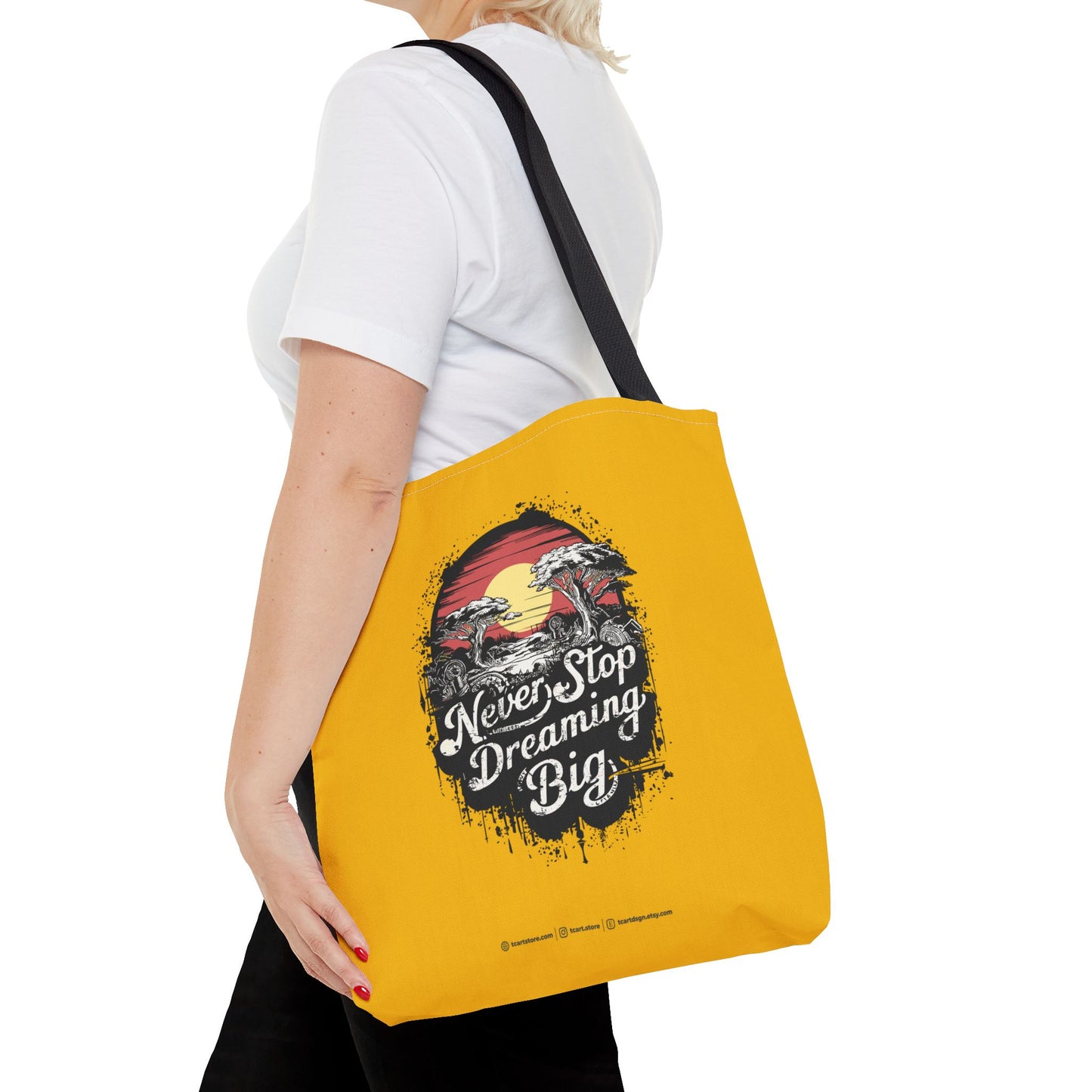 Never Stop Dreaming Big Tote Bag (AOP)