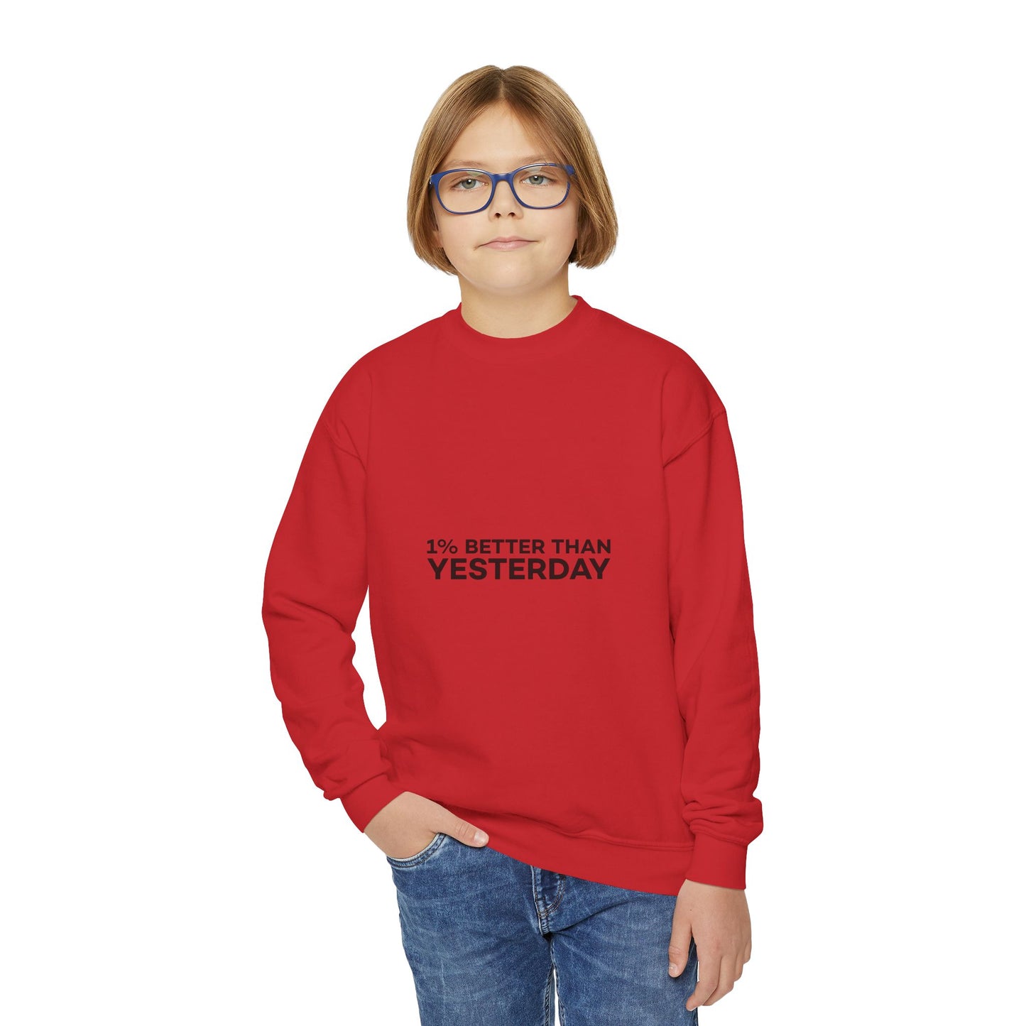 1% Better Than Yesterday Youth Crewneck Sweatshirt