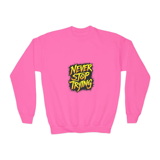 Never Stop Trying Youth Crewneck Sweatshirt