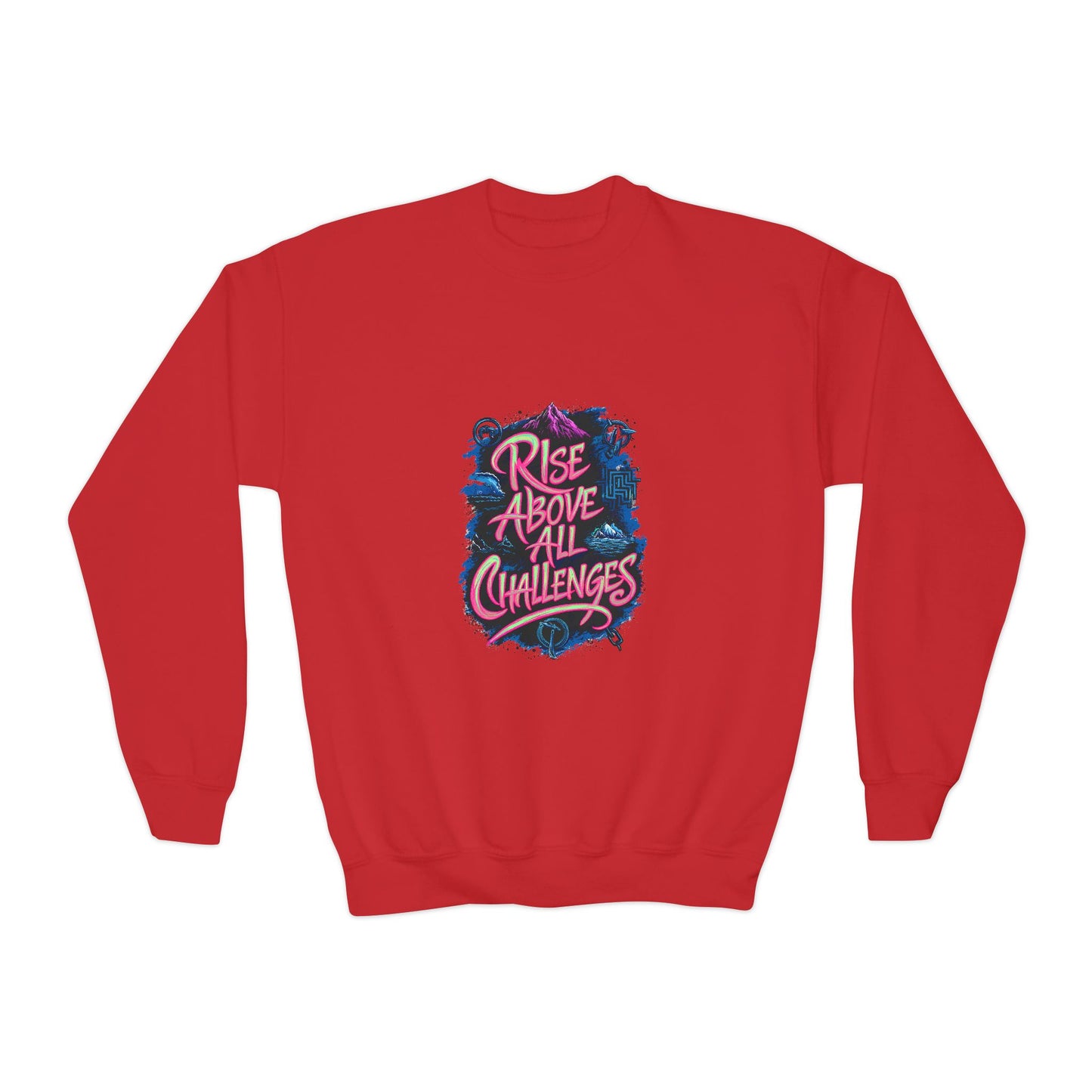 Rise Above All Challenges Youth Crewneck Sweatshirt