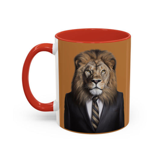 Lion Business Person Accent Coffee Mug (11, 15oz)