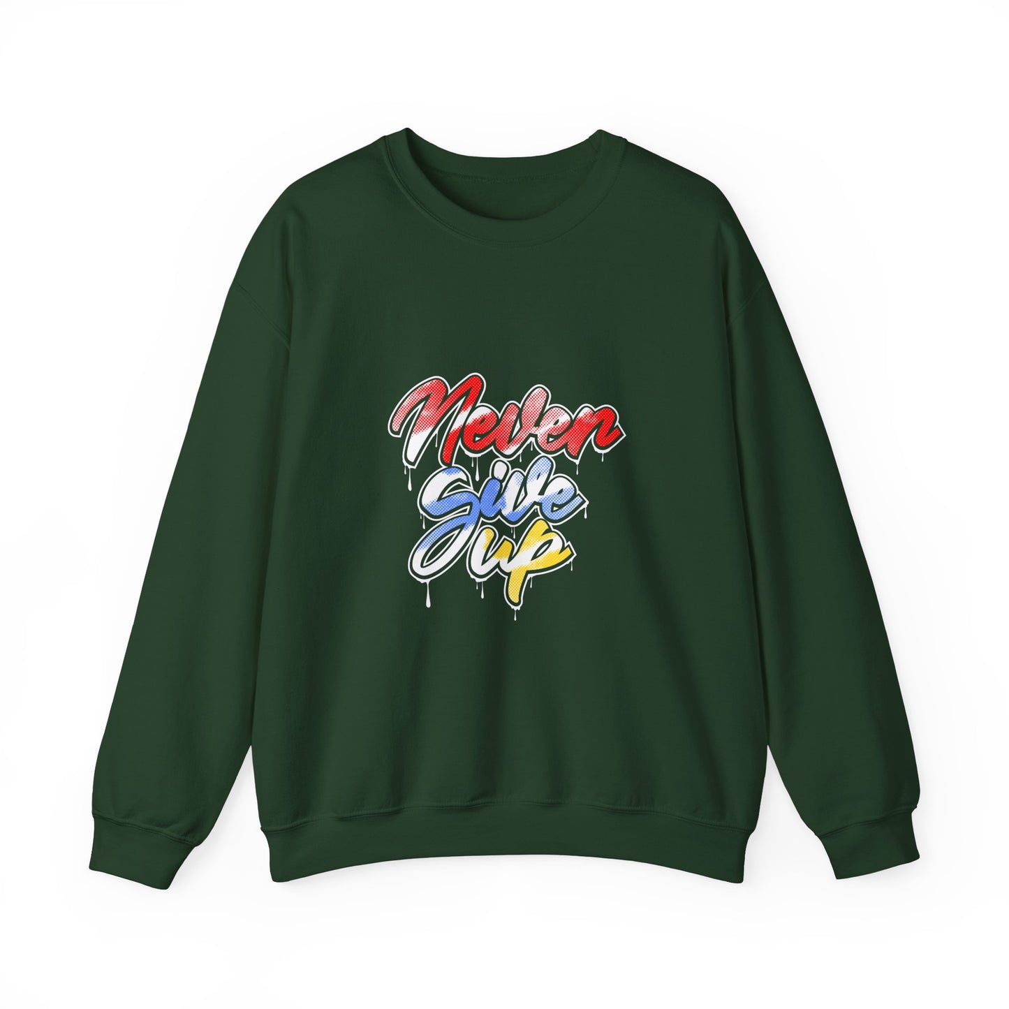Never Give Up Unisex Heavy Blend™ Crewneck Sweatshirt