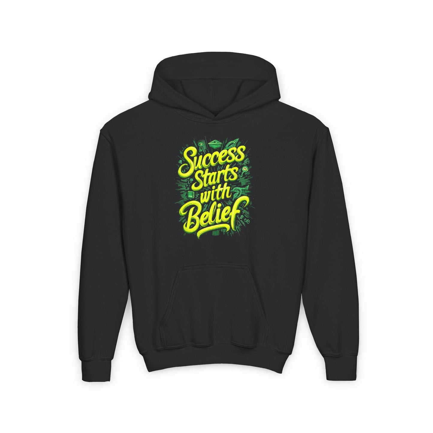 Success Starts With Belief Youth Heavy Blend Hooded Sweatshirt