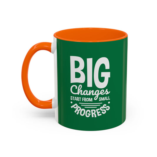 Big Changes Start From Small Progress Accent Coffee Mug (11, 15oz)