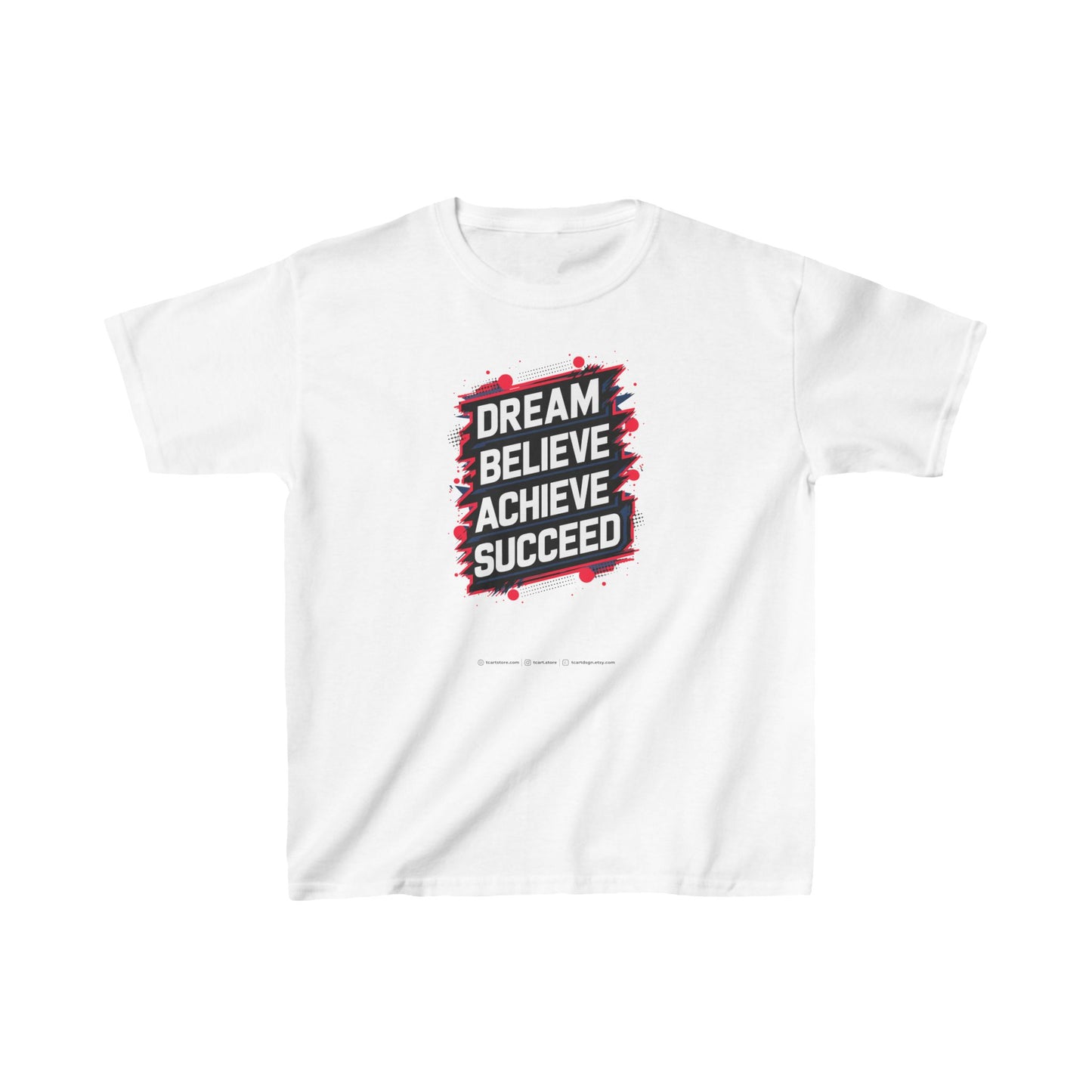 Dream Velieve Achieve Succeed Kids Heavy Cotton™ Tee
