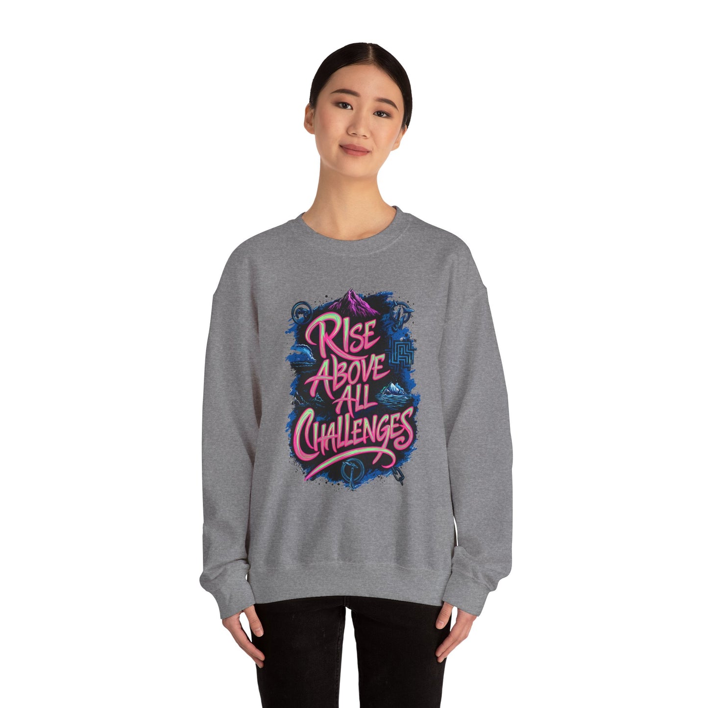 Rise Above All Challenges Unisex Heavy Blend™ Crewneck Sweatshirt