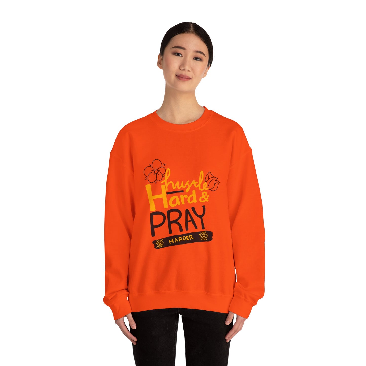 Hustle Hard And Pray Harder Unisex Heavy Blend™ Crewneck Sweatshirt