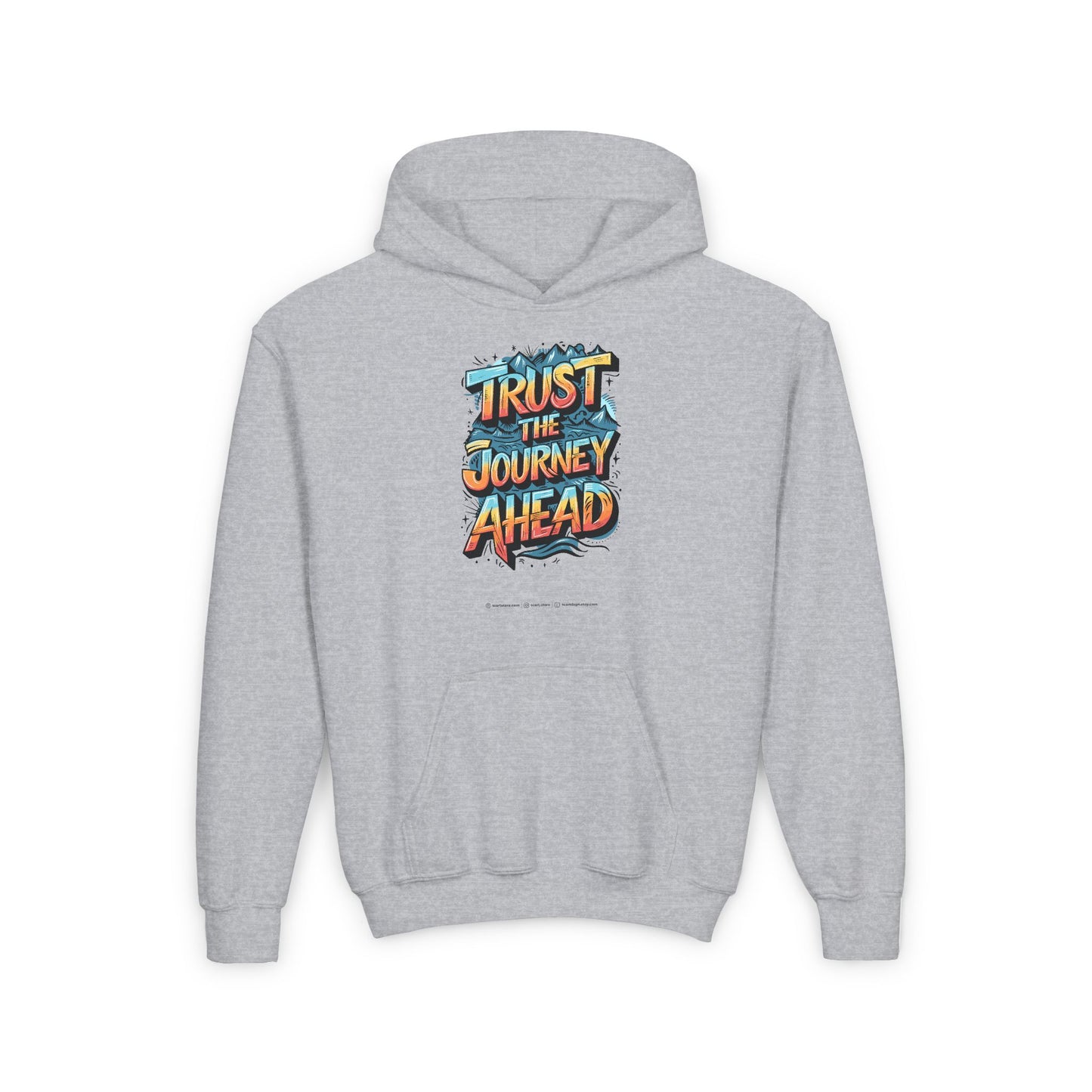 Trust The Journey Ahead Youth Heavy Blend Hooded Sweatshirt