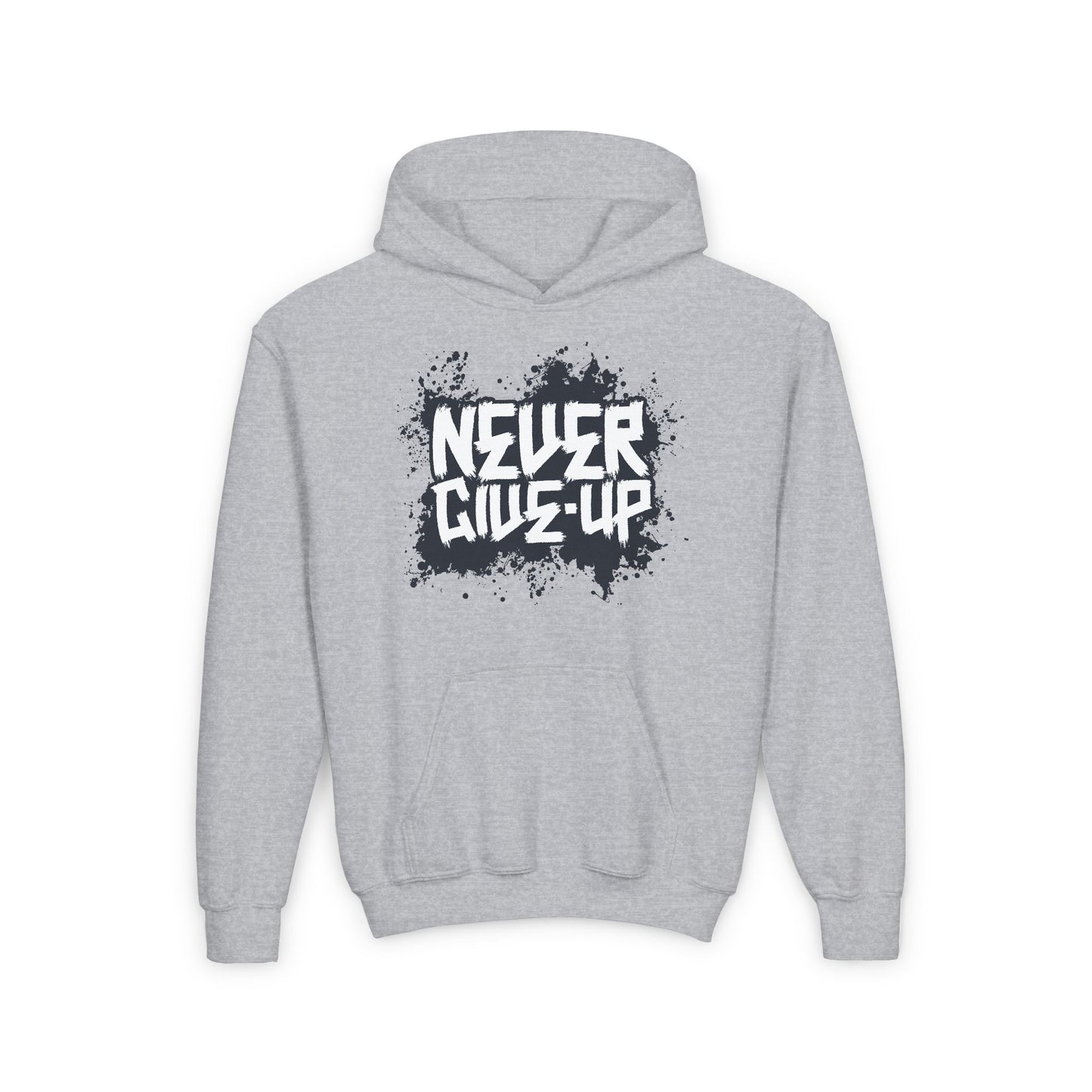 Never Give Up Youth Heavy Blend Hooded Sweatshirt