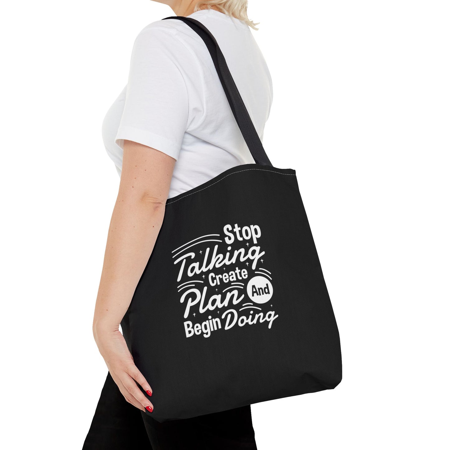 Stop Talking Create Plan And Begin Doing Tote Bag (AOP)