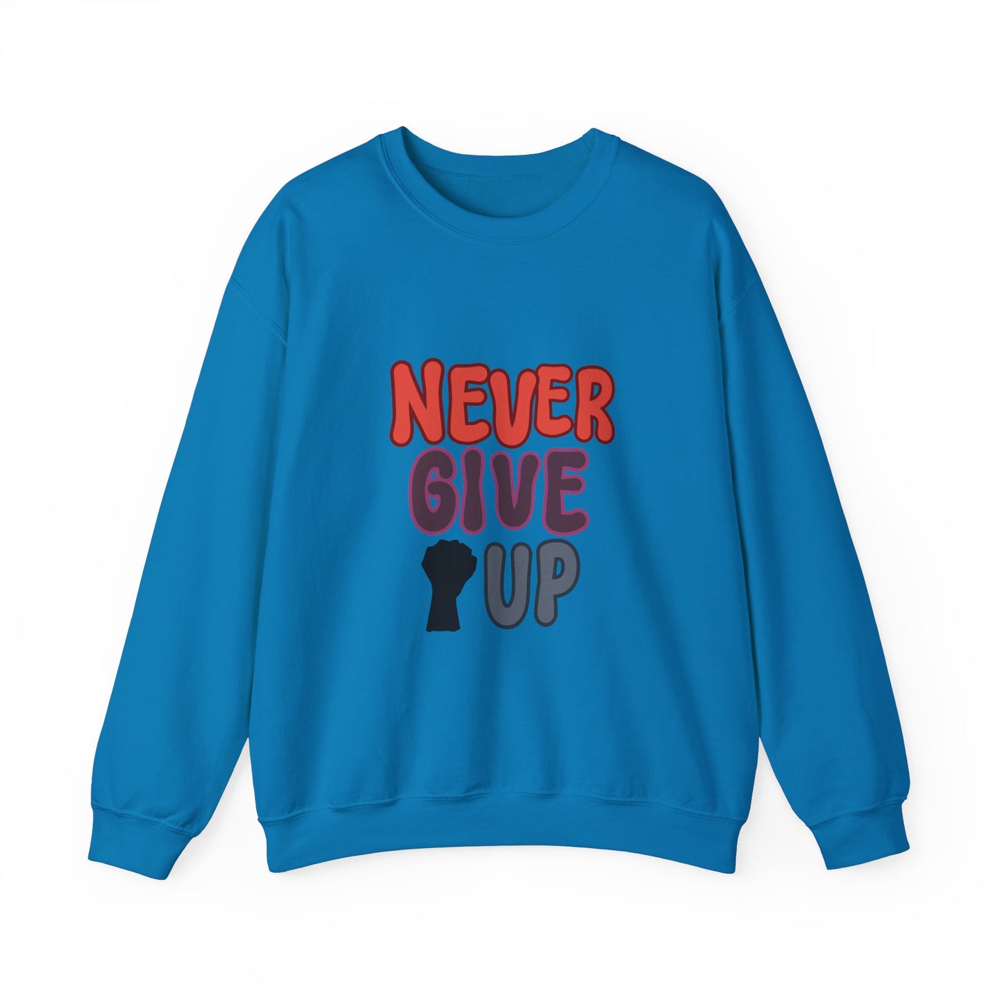 Never Give Up Unisex Heavy Blend™ Crewneck Sweatshirt