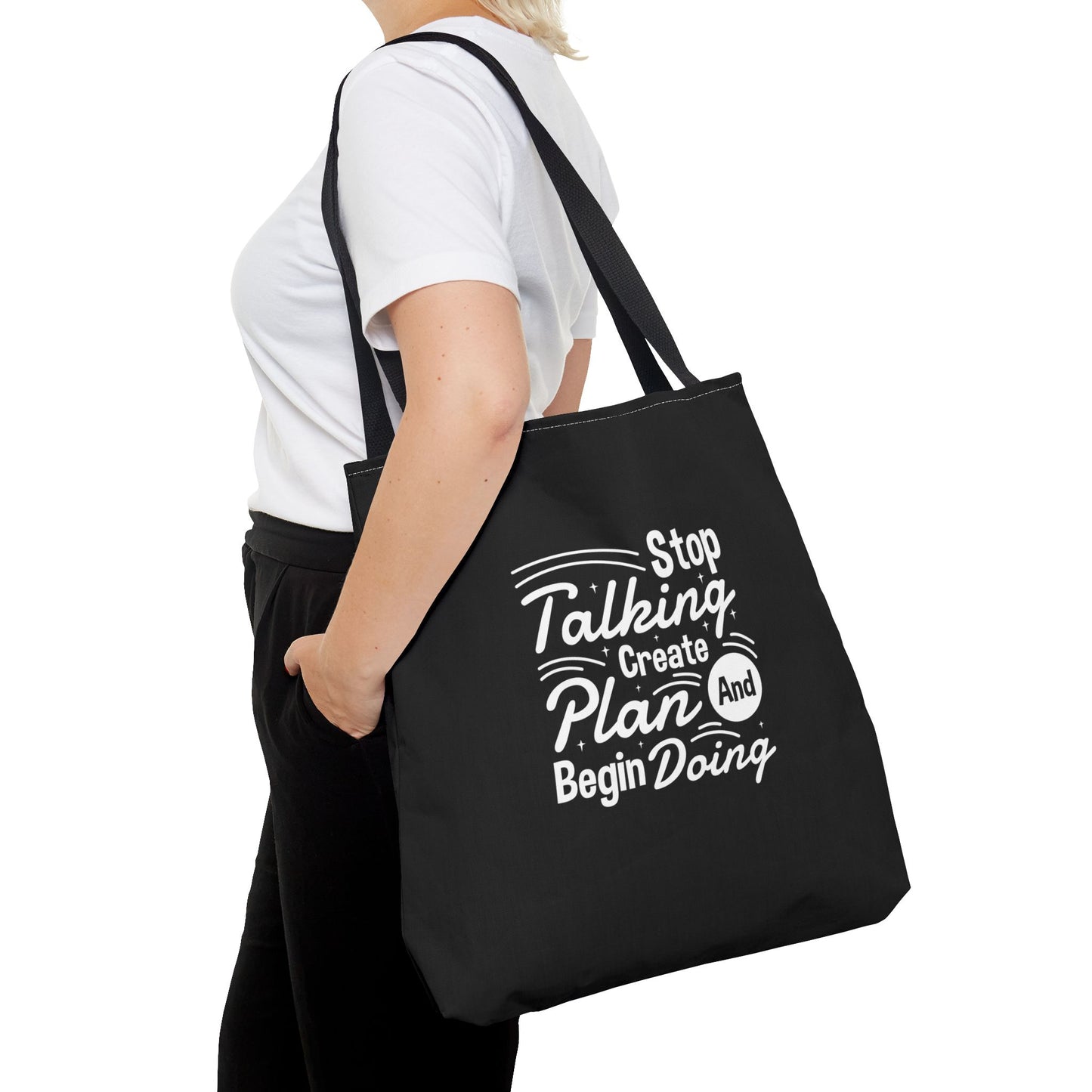 Stop Talking Create Plan And Begin Doing Tote Bag (AOP)