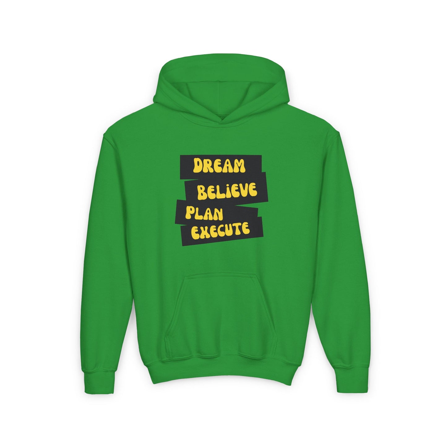 Dream Believe Plan Execute Youth Heavy Blend Hooded Sweatshirt