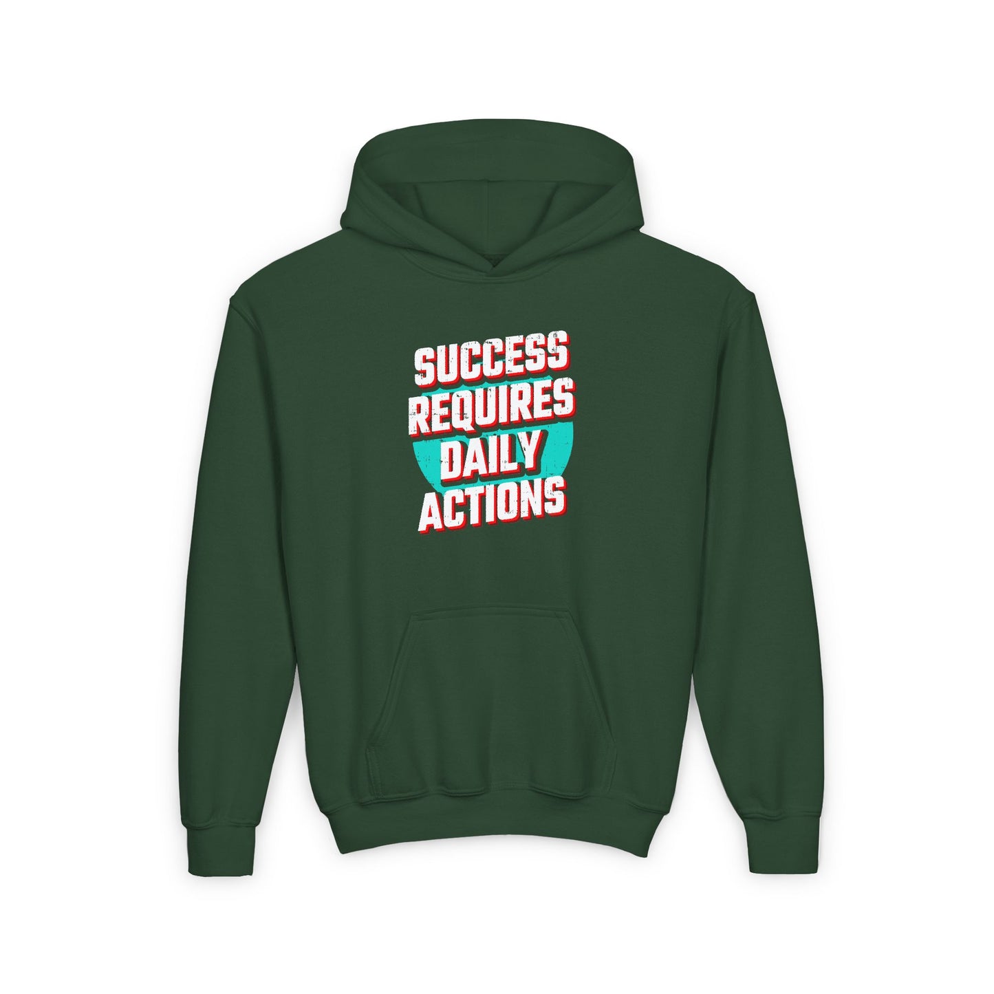 Success Requires Daily Actions Youth Heavy Blend Hooded Sweatshirt