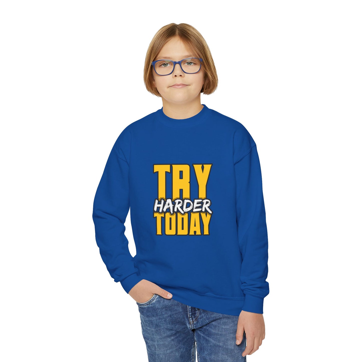 Try Harder Today Youth Crewneck Sweatshirt