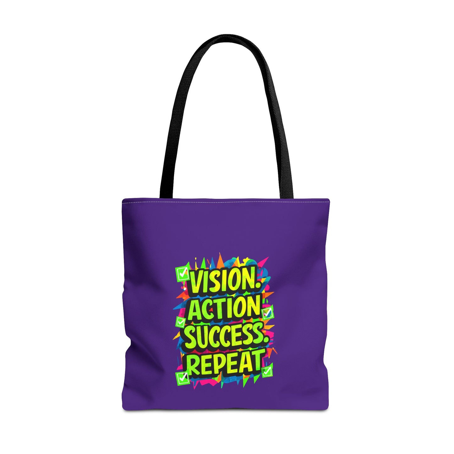 Vision Action Success Repeat Tote Bag (AOP)