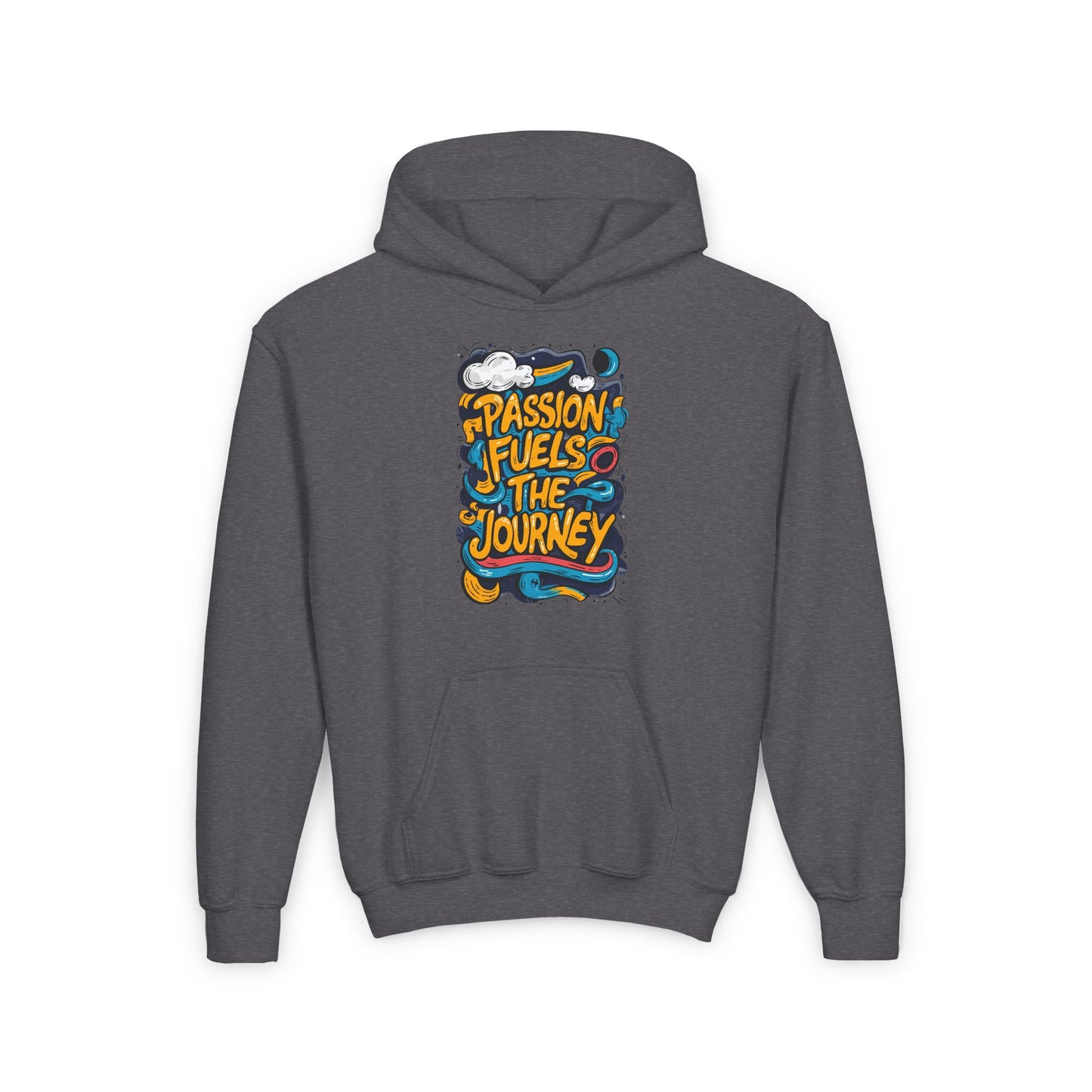 Passion Fuels The Journey Youth Heavy Blend Hooded Sweatshirt