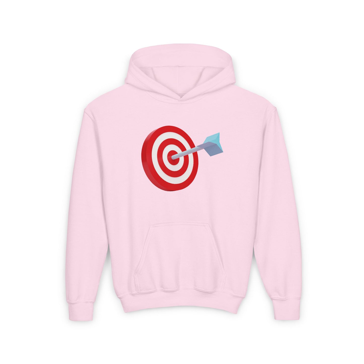 3d Render Arroe Hit The Center Of Target Or Goal Of Success Youth Heavy Blend Hooded Sweatshirt