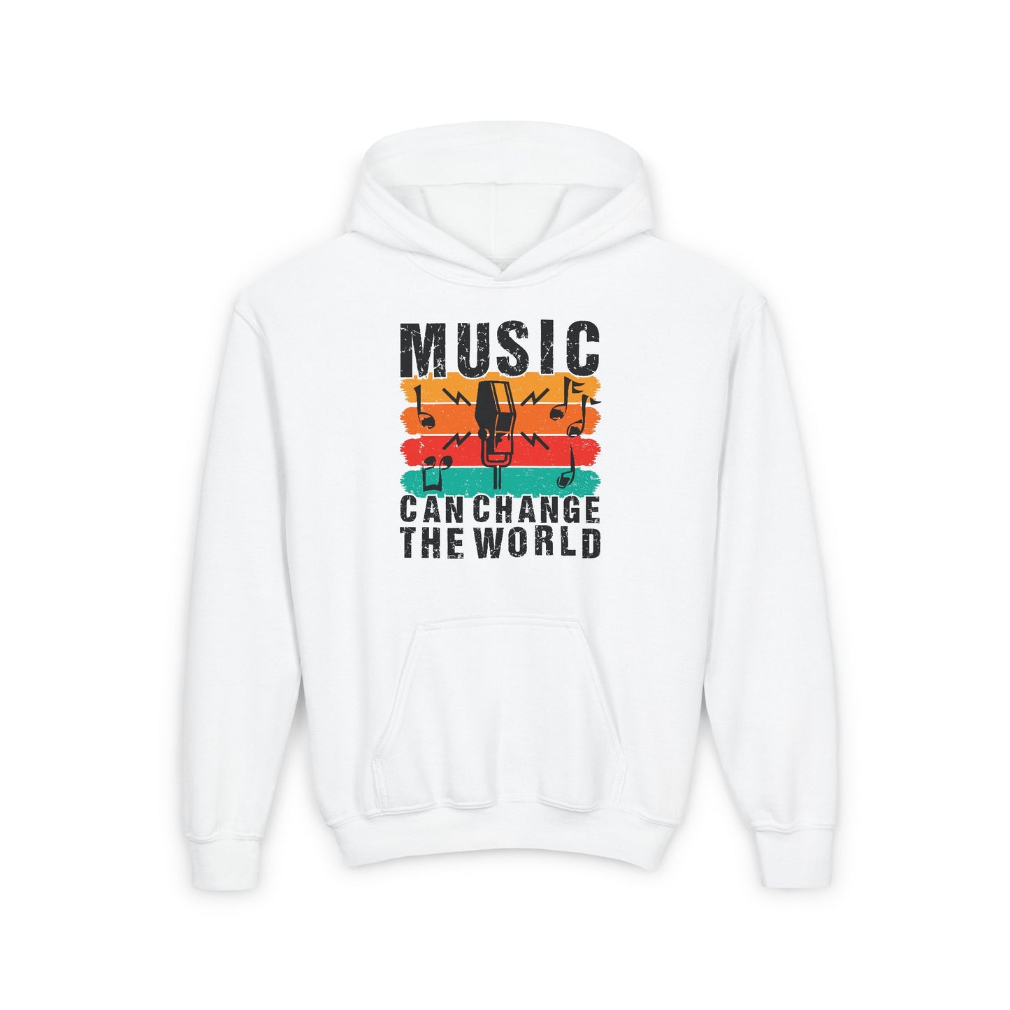 Music Can Change The World Youth Heavy Blend Hooded Sweatshirt