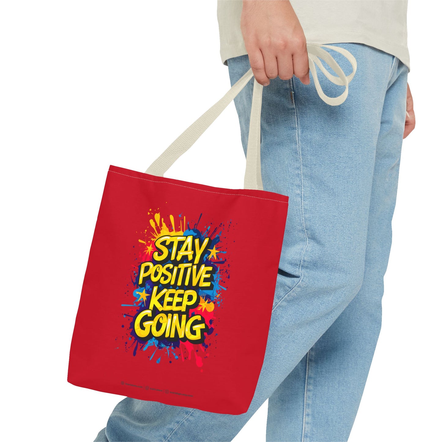 Stay Positive Keep Going Tote Bag (AOP)