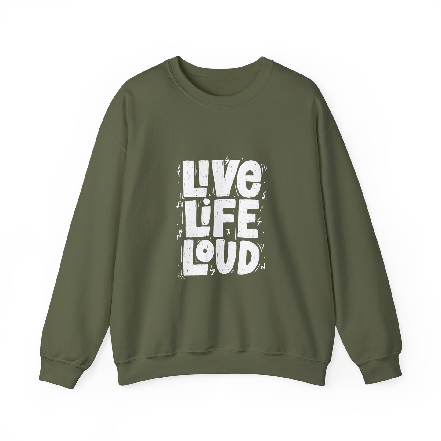 Live Life Loud Unisex Heavy Blend™ Crewneck Sweatshirt