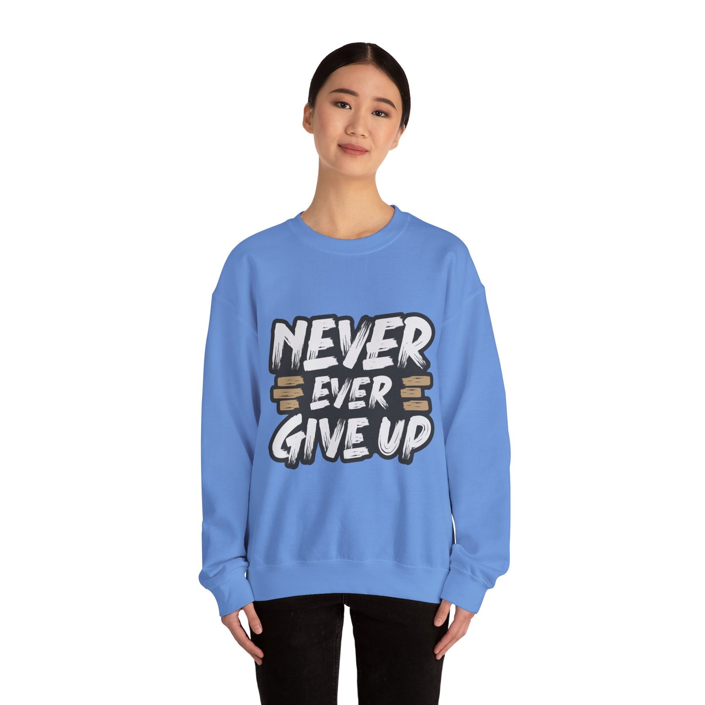 Never Give Up Unisex Heavy Blend™ Crewneck Sweatshirt