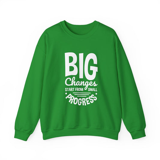 Big Changes Start From Small Progress Unisex Heavy Blend™ Crewneck Sweatshirt