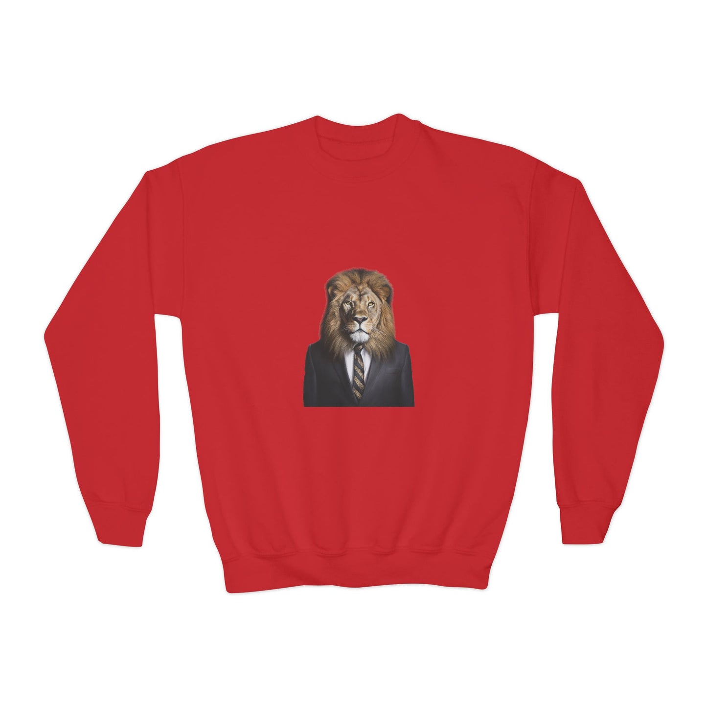 Lion Business Person Youth Crewneck Sweatshirt