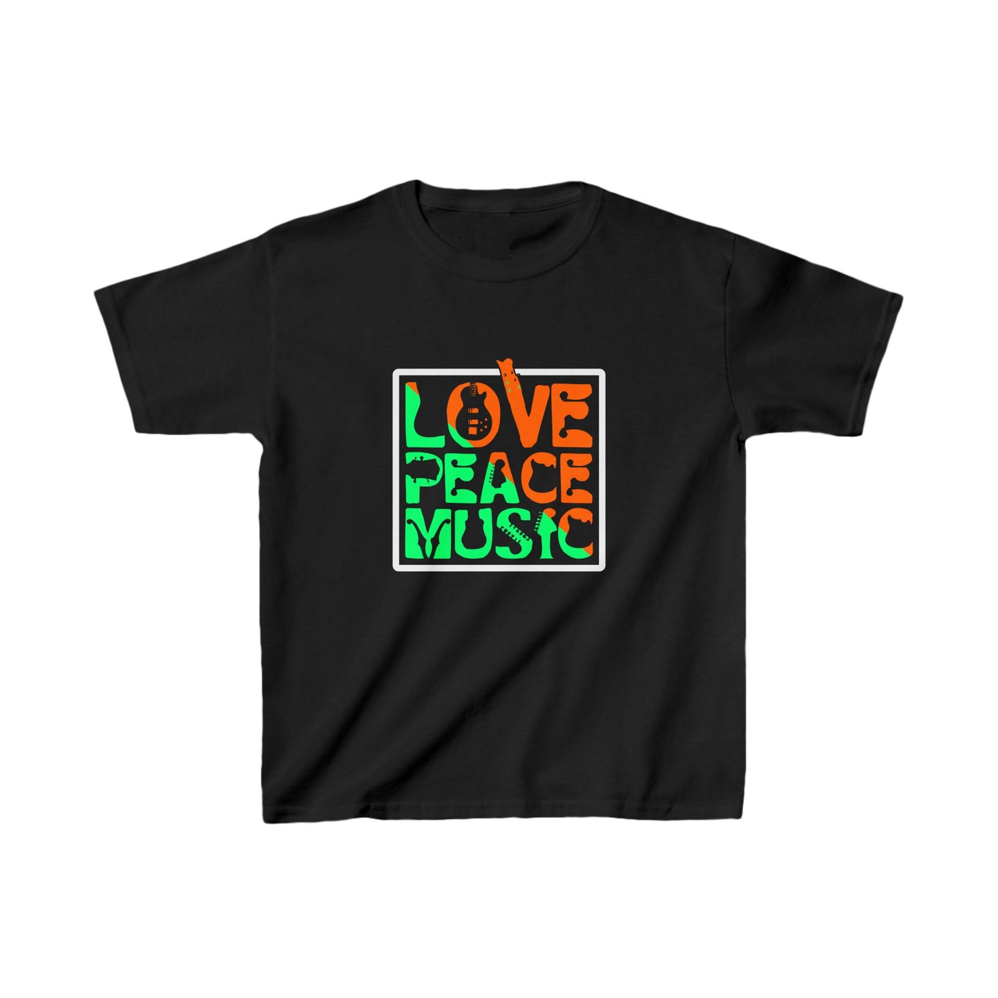Love Peace Music Kids Heavy Cotton™ Tee