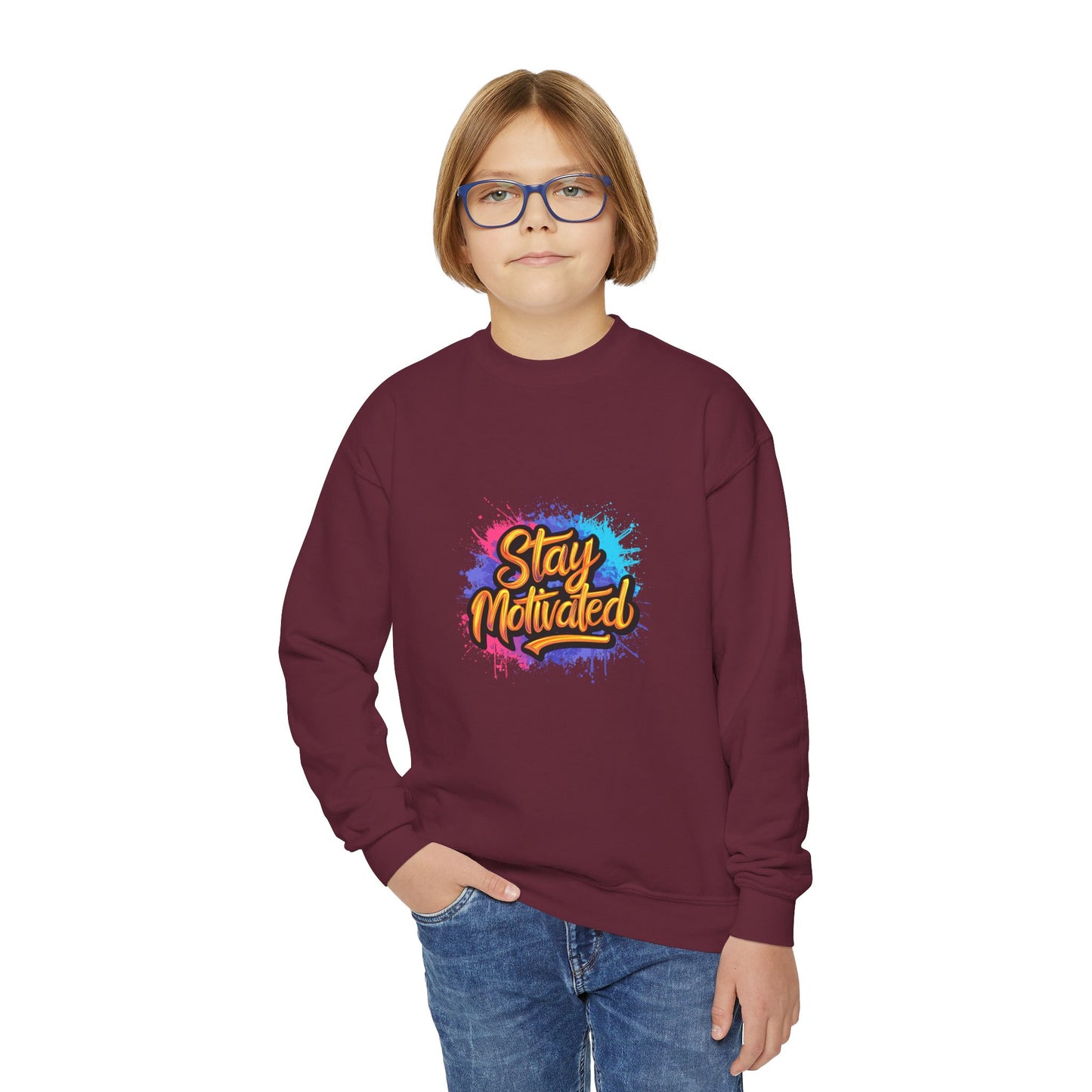 Stay Motivated Youth Crewneck Sweatshirt