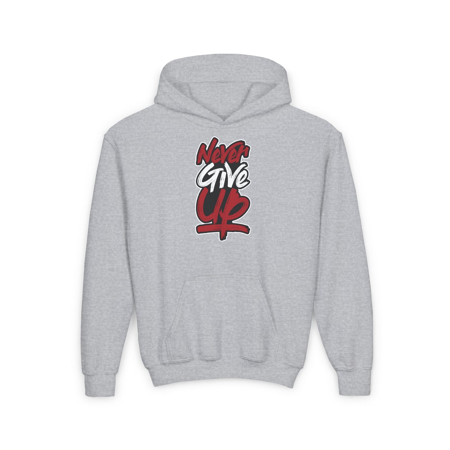 Never Give Up Youth Heavy Blend Hooded Sweatshirt