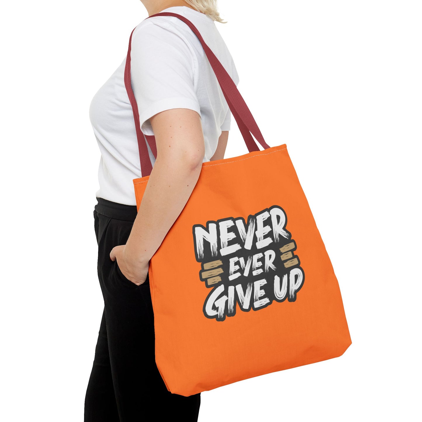 Never Give Up Tote Bag (AOP)