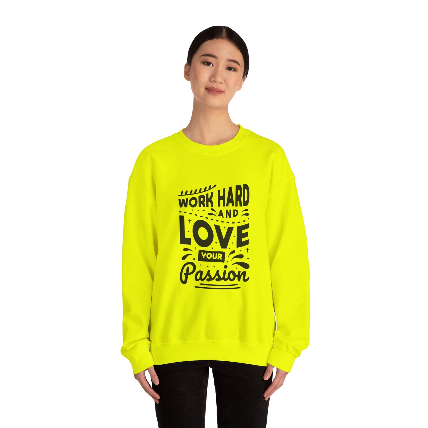Work Hard And Love Your Passion Unisex Heavy Blend™ Crewneck Sweatshirt